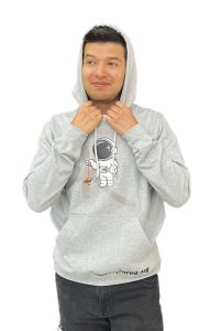 Hoodie Con Los Pies En La Tierra Gris