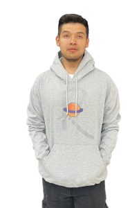 Hoodie El Mundo De Yako Gris