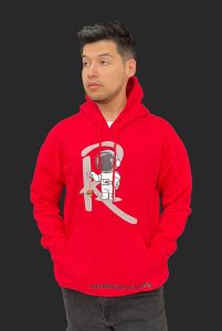 Hoodie Con Los Pies En La Tierra Rojo